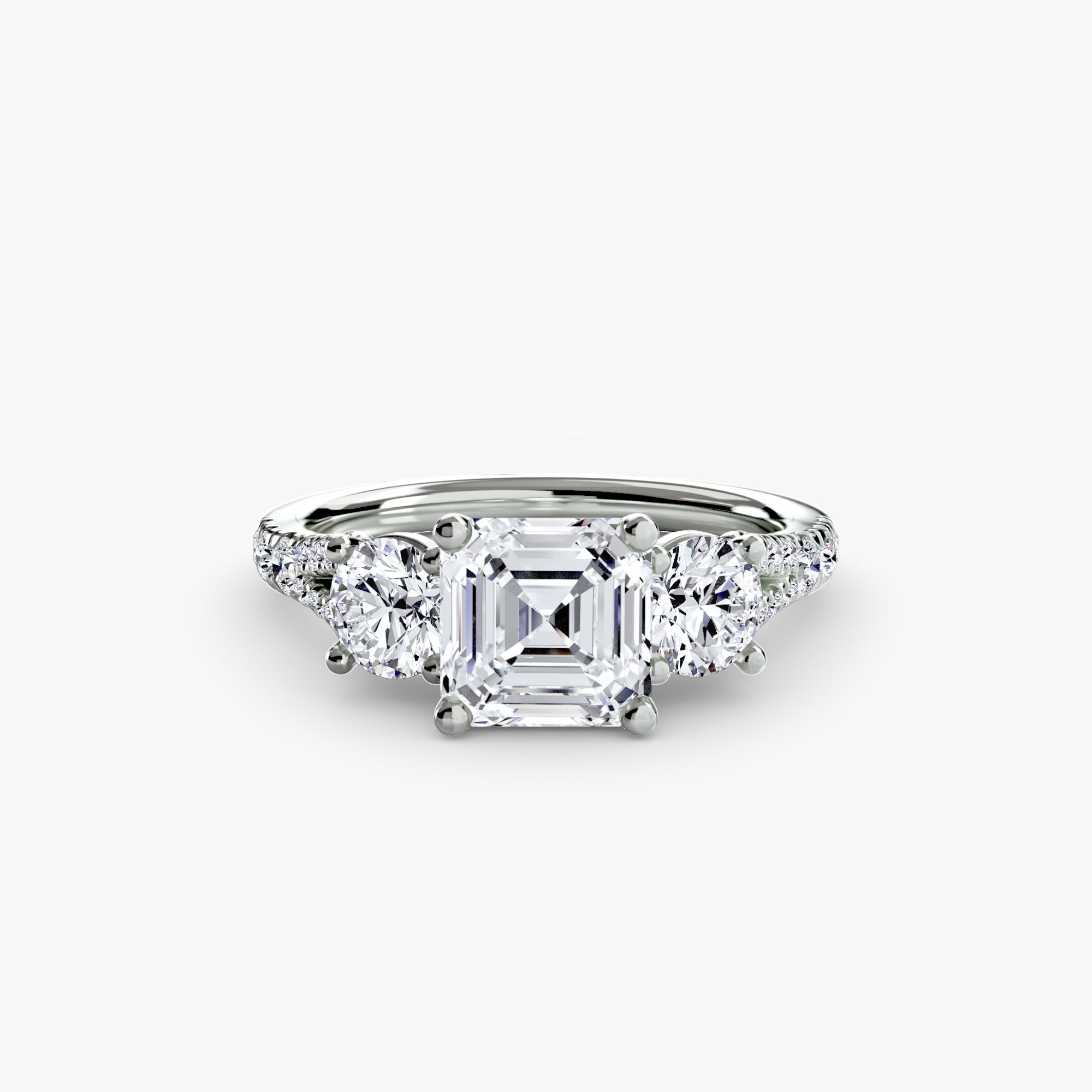 Three - Stone with Pavé Band 3 - Jewelry by Cleo