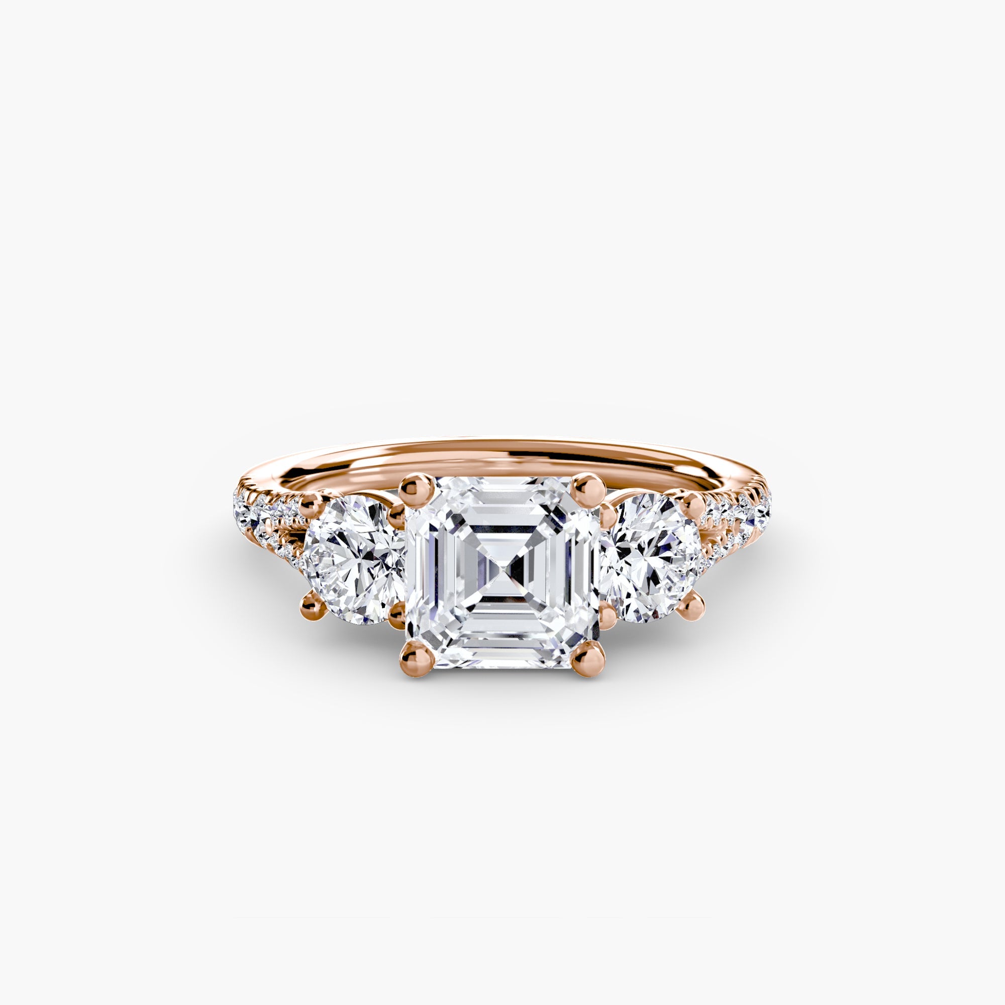 Three - Stone with Pavé Band 3 - Jewelry by Cleo