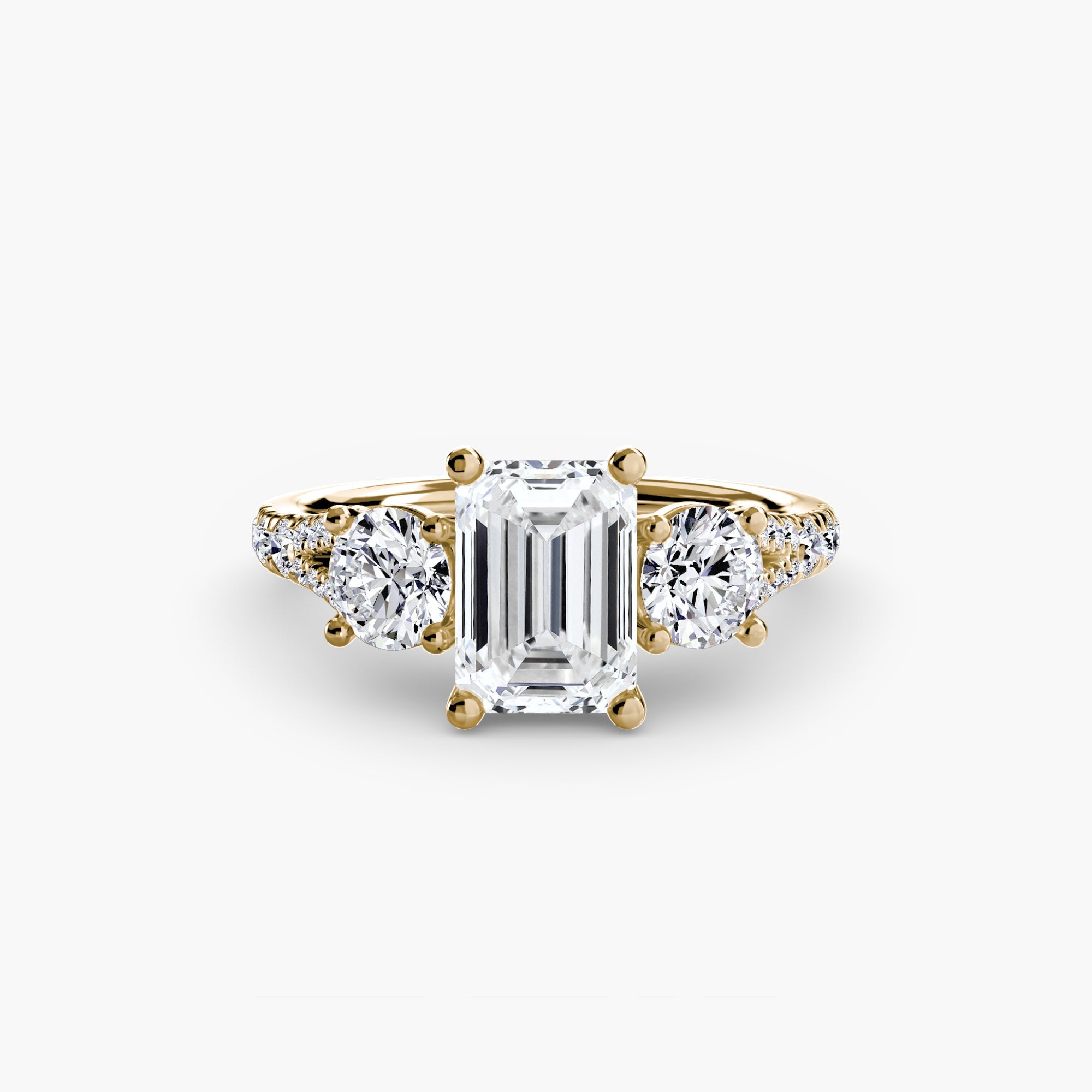 Three - Stone with Pavé Band 3 - Jewelry by Cleo