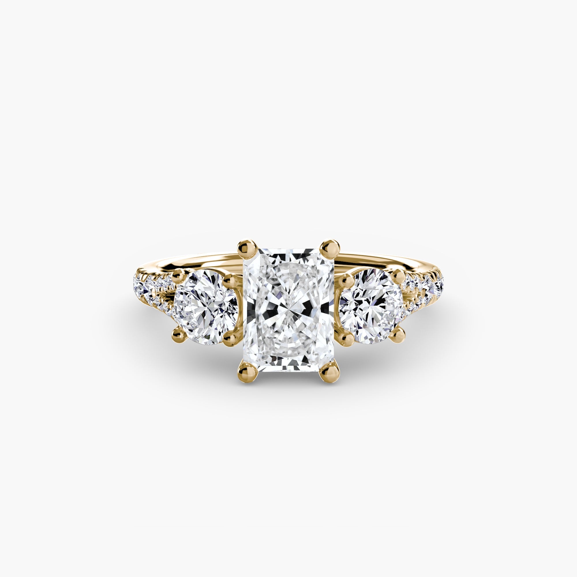 Three - Stone with Pavé Band 3 - Jewelry by Cleo