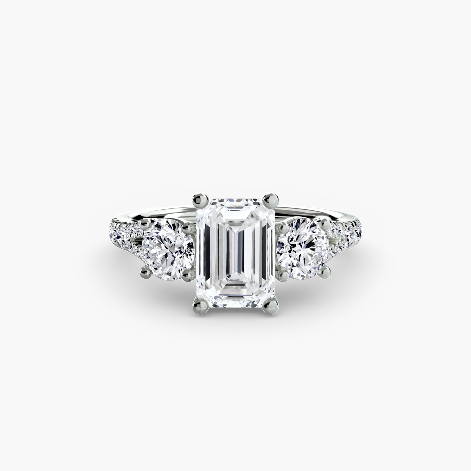 Three - Stone with Pavé Band 3 - Jewelry by Cleo