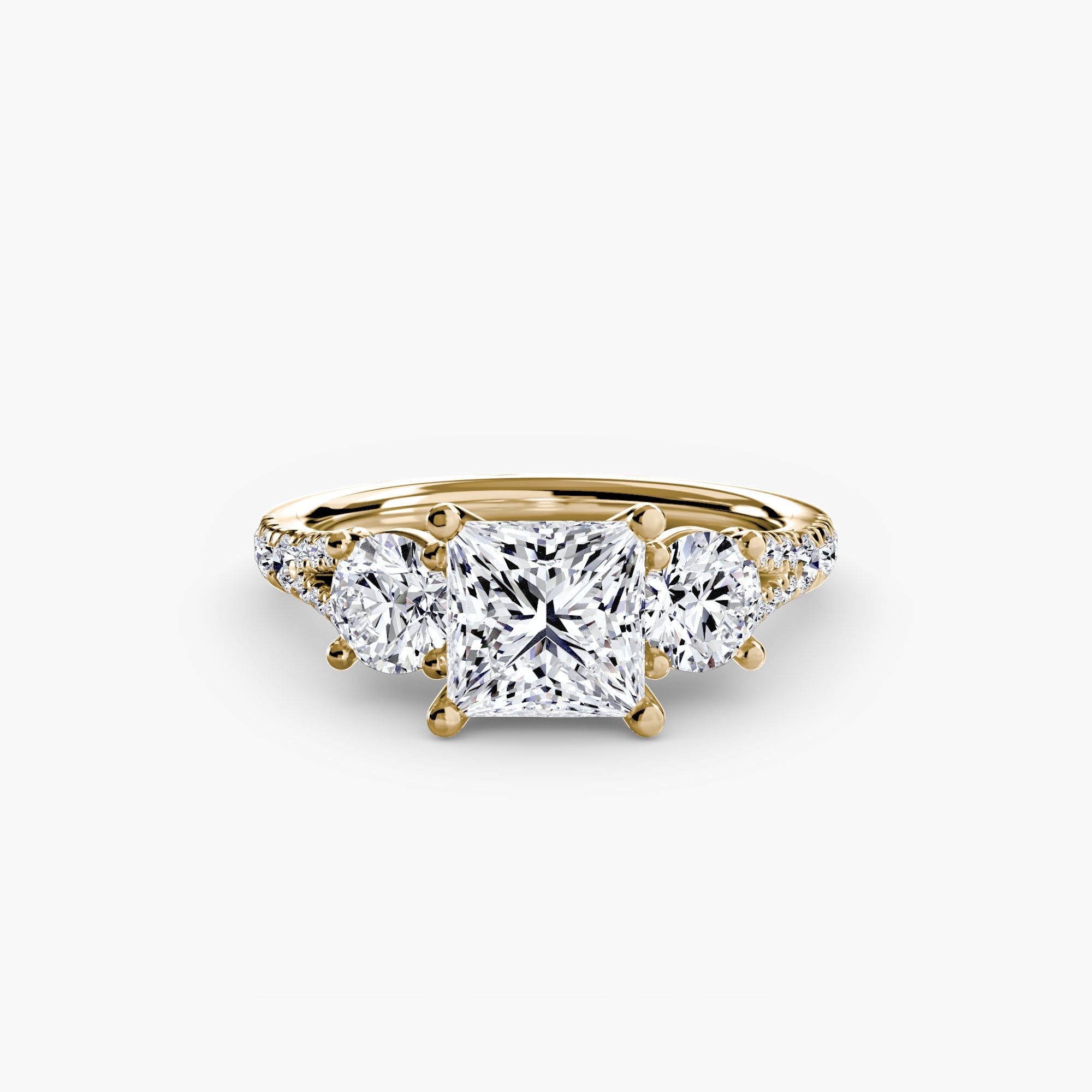 Three - Stone with Pavé Band 3 - Jewelry by Cleo
