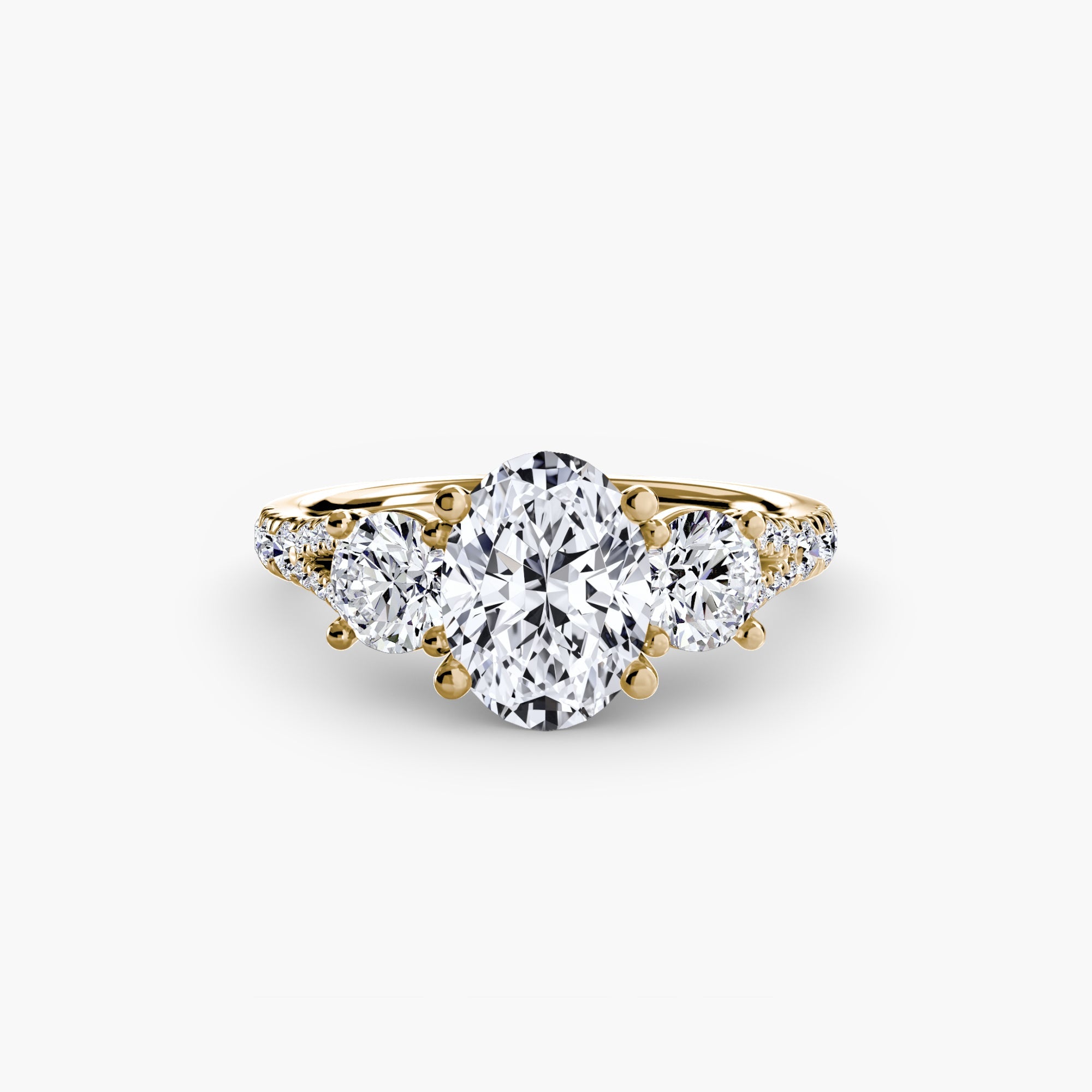Three - Stone with Pavé Band 3 - Jewelry by Cleo