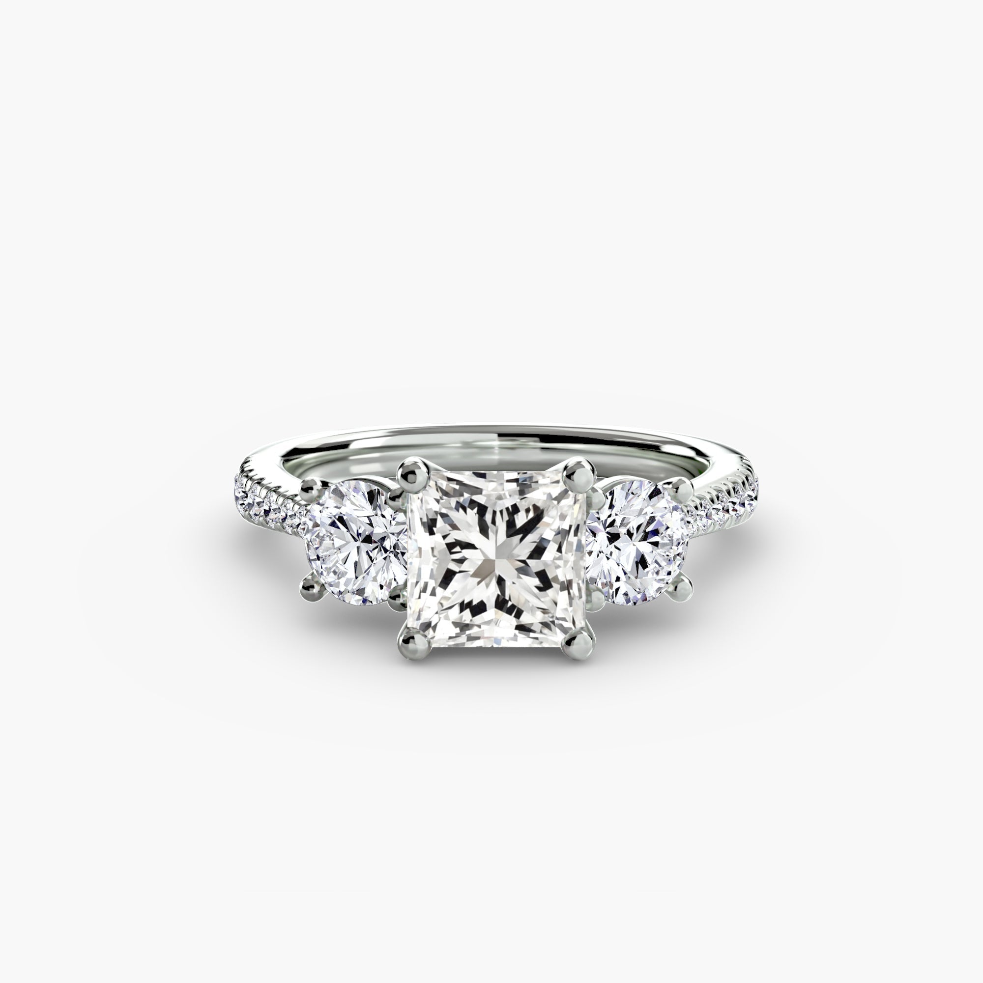 Three - Stone with Pavé Band - Jewelry by Cleo