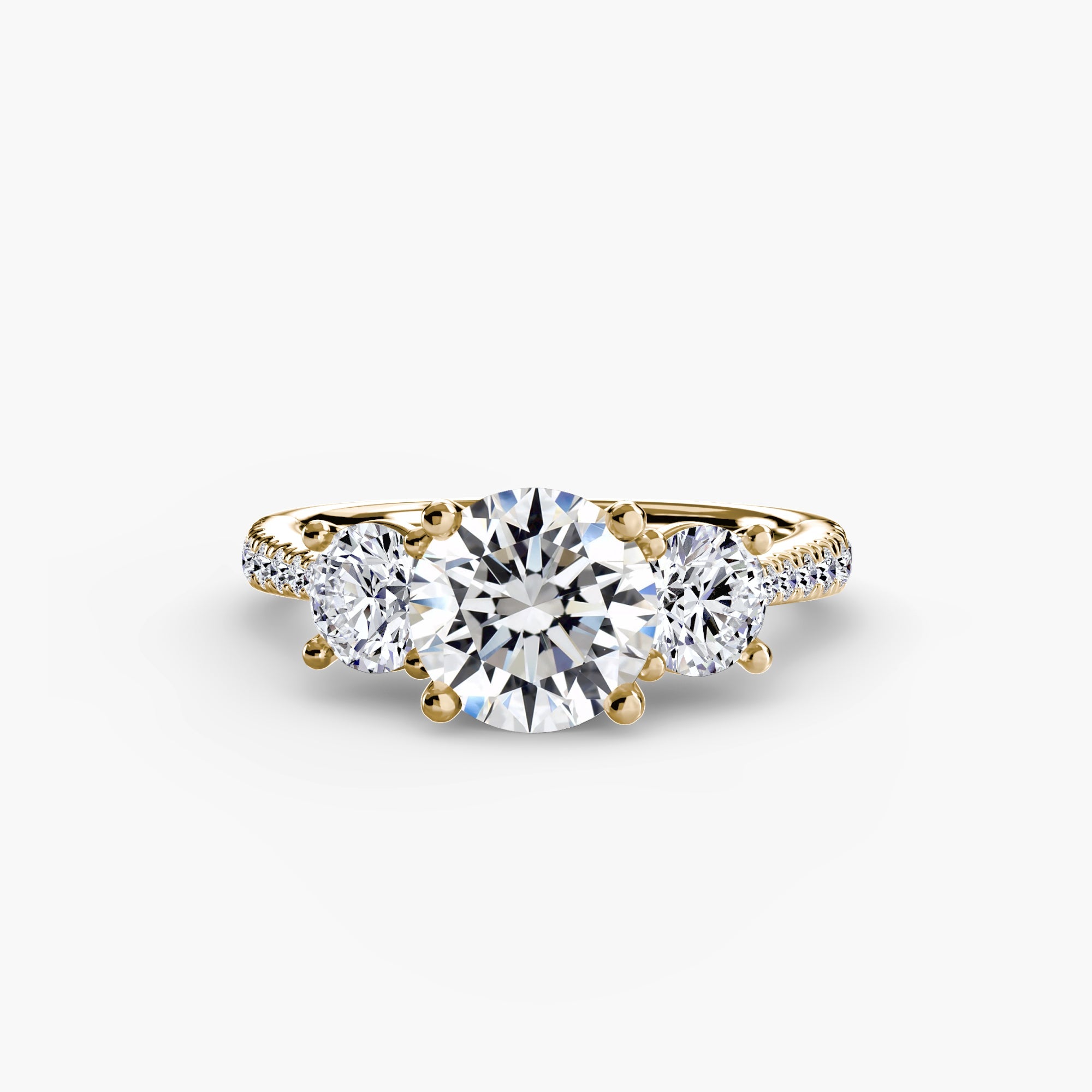 Three - Stone with Pavé Band - Jewelry by Cleo