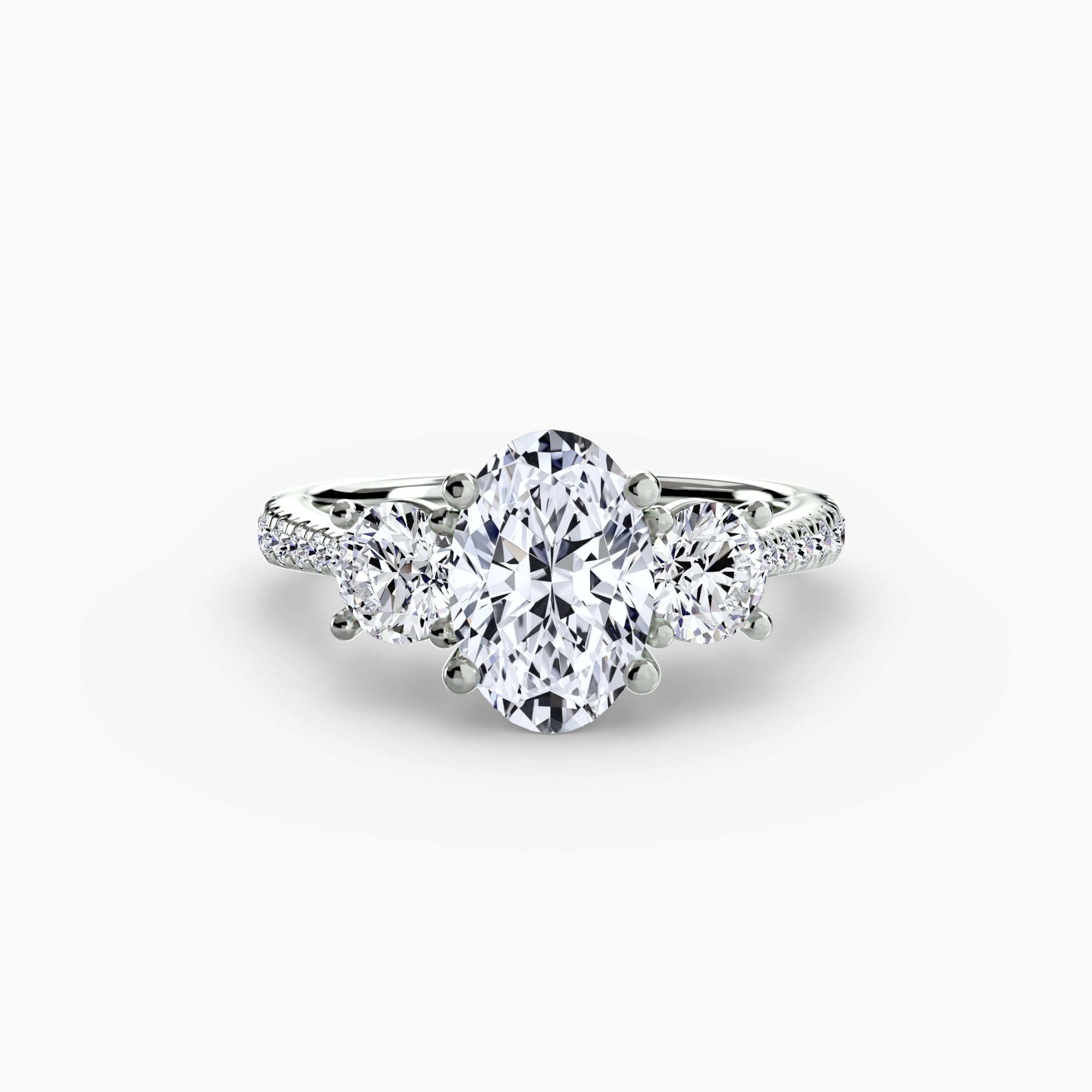 Three - Stone with Pavé Band - Jewelry by Cleo