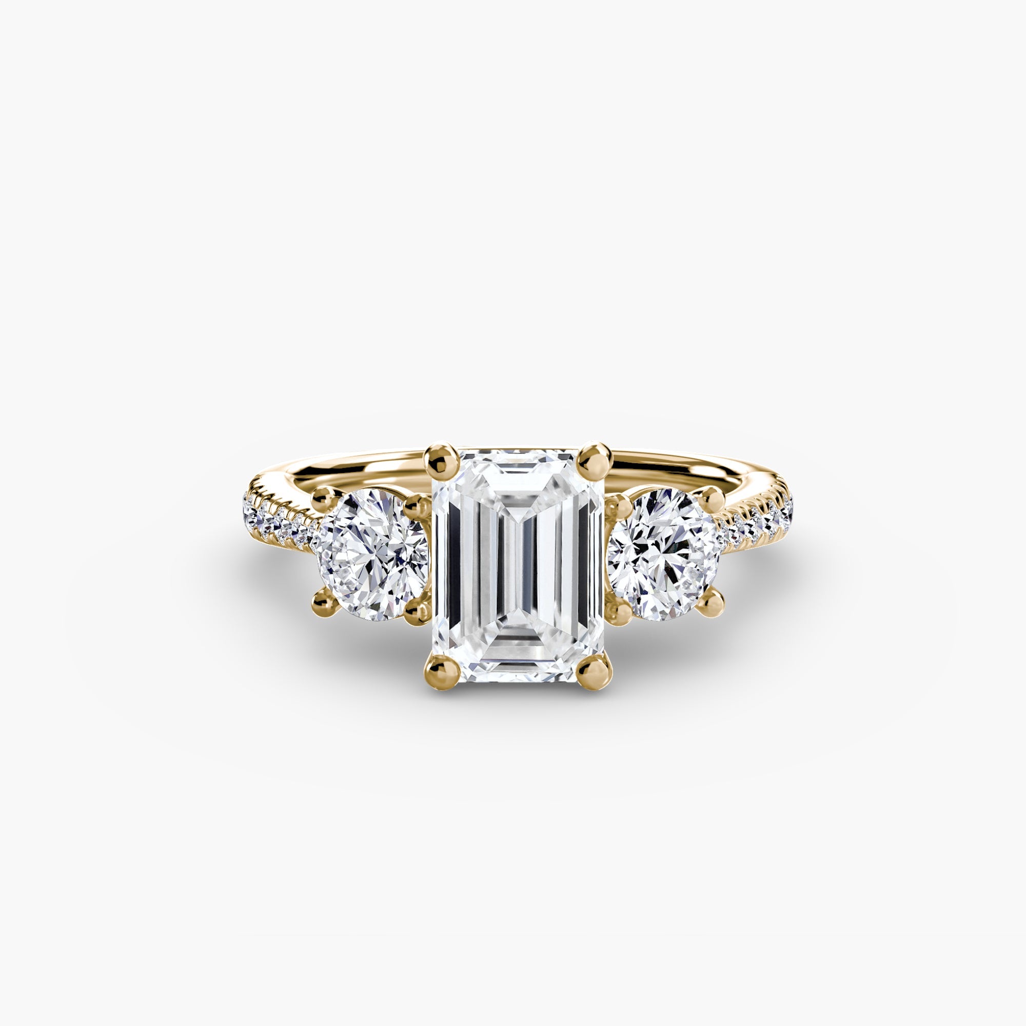 Three - Stone with Pavé Band - Jewelry by Cleo