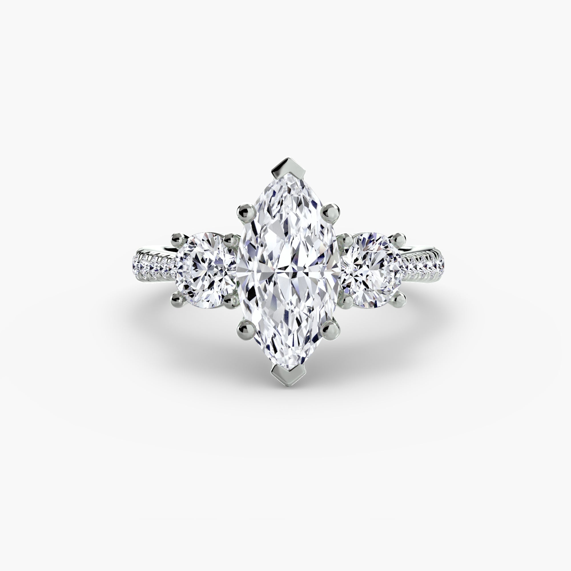Three - Stone with Pavé Band - Jewelry by Cleo