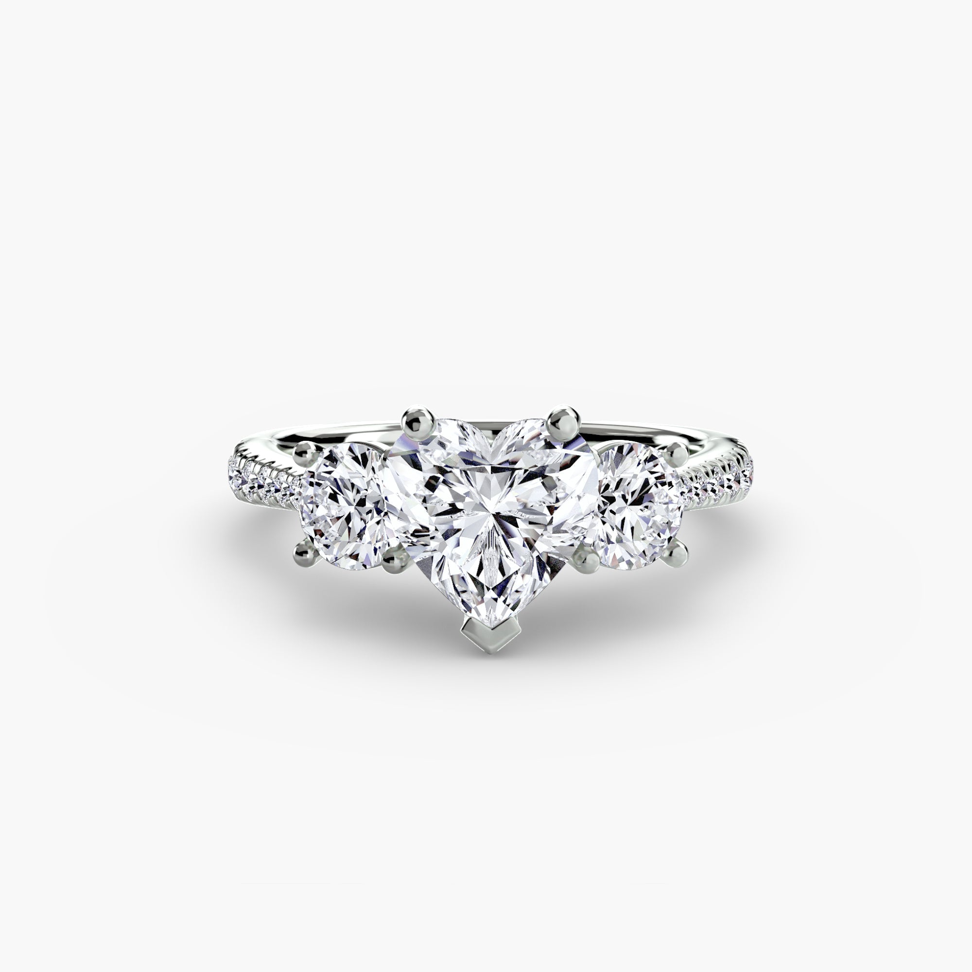 Three - Stone with Pavé Band - Jewelry by Cleo