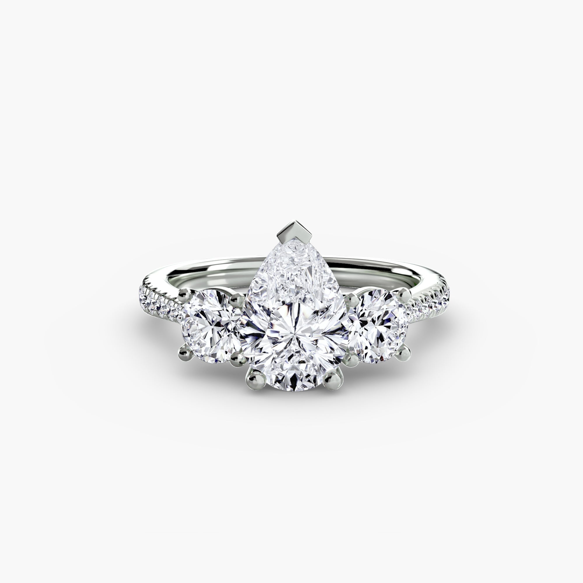 Three - Stone with Pavé Band - Jewelry by Cleo