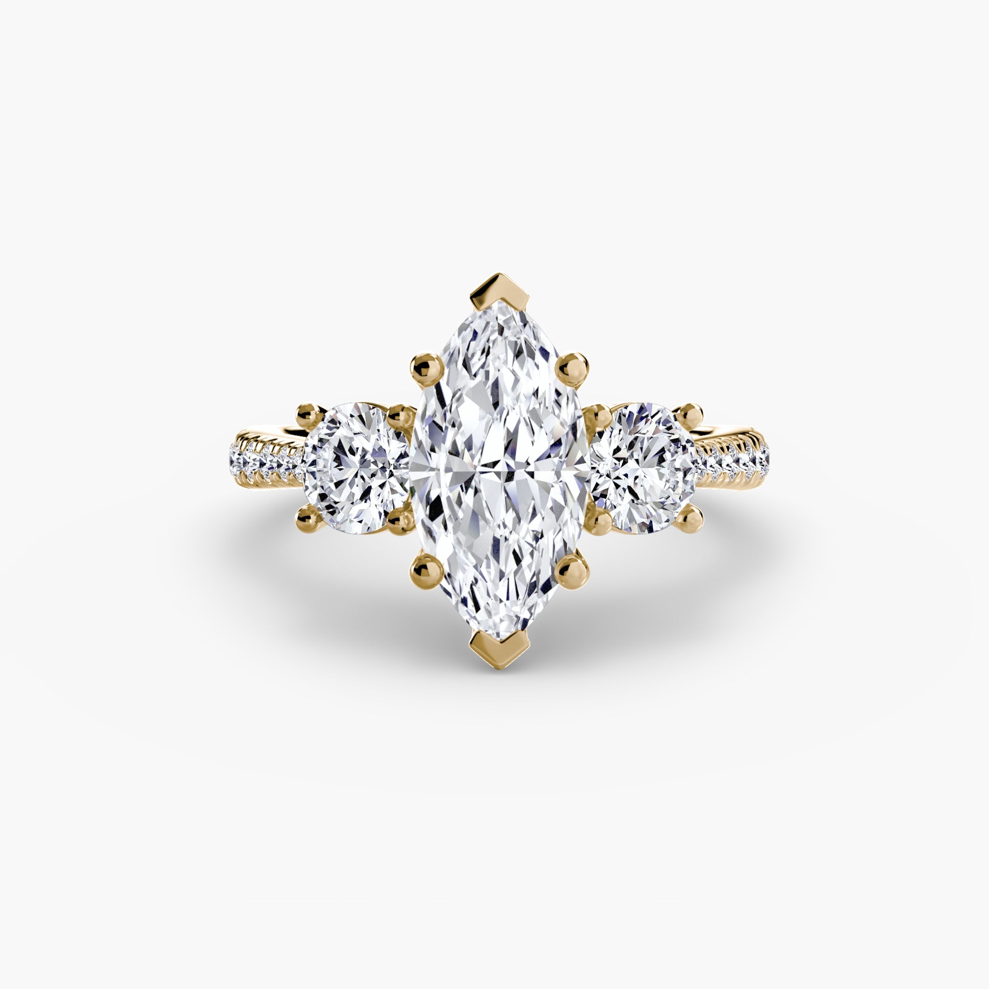 Three - Stone with Pavé Band - Jewelry by Cleo