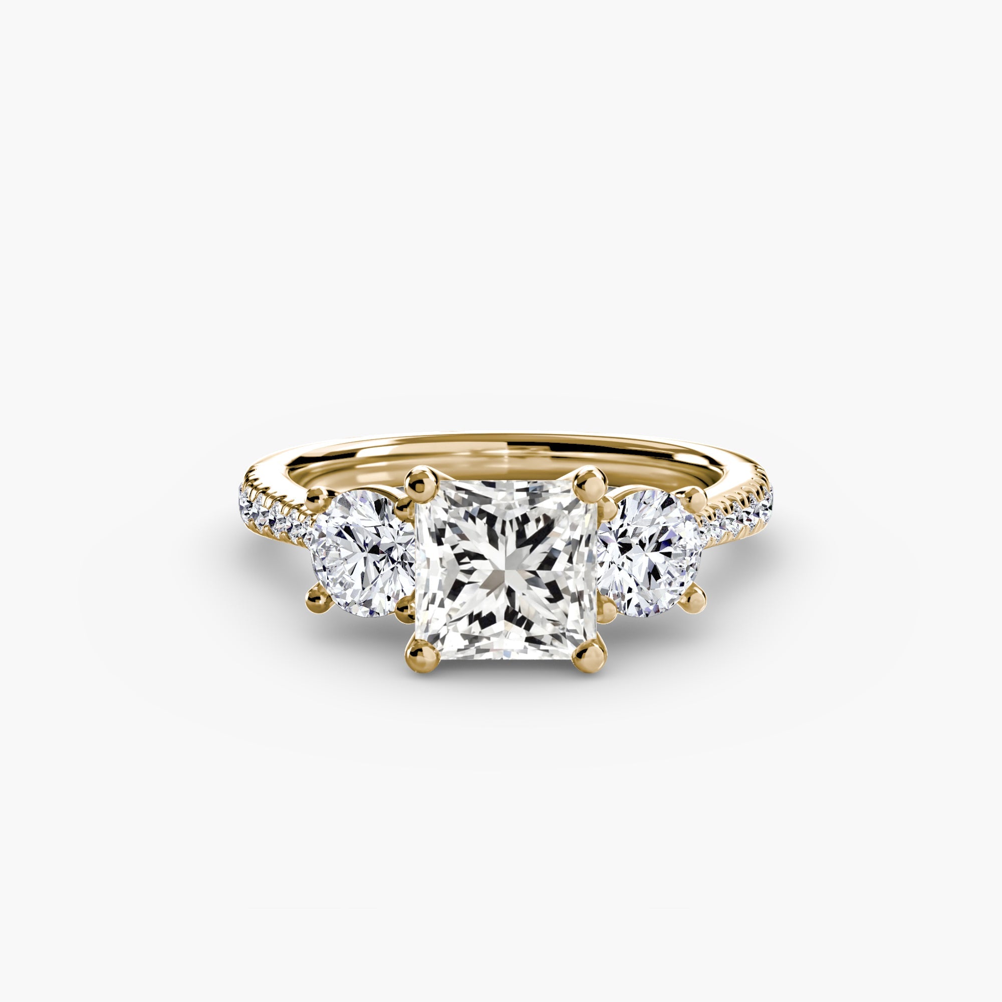 Three - Stone with Pavé Band - Jewelry by Cleo