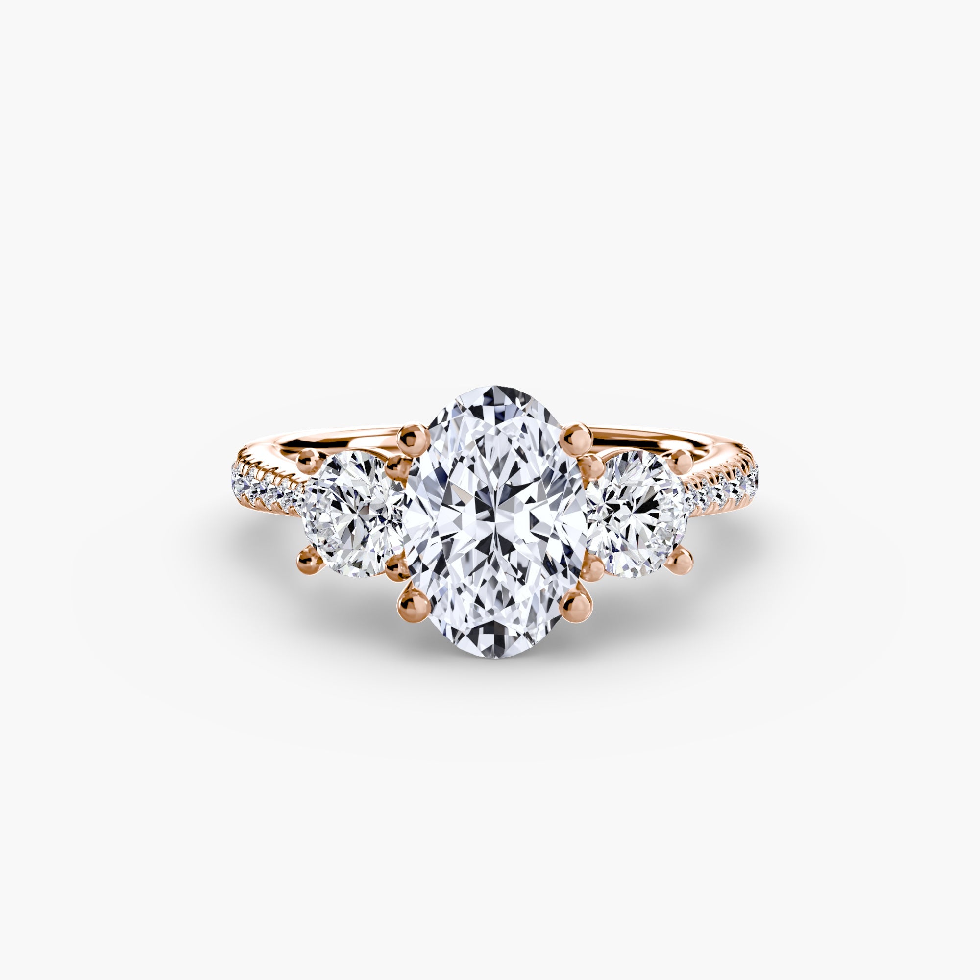Three - Stone with Pavé Band - Jewelry by Cleo