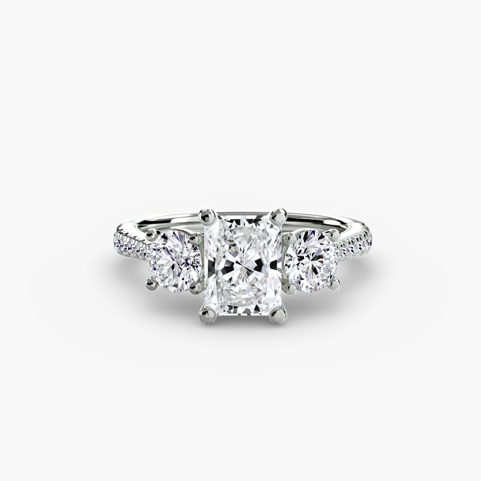 Three - Stone with Pavé Band - Jewelry by Cleo