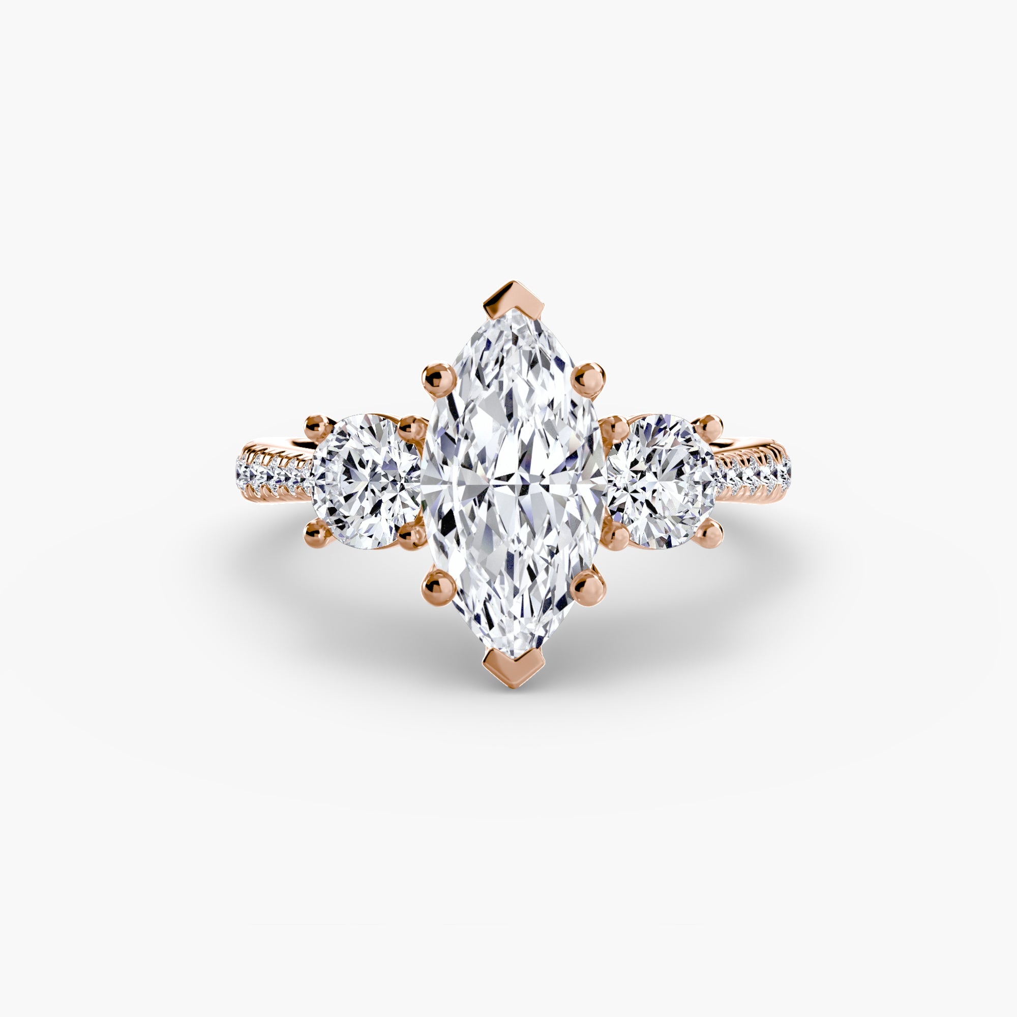 Three - Stone with Pavé Band - Jewelry by Cleo