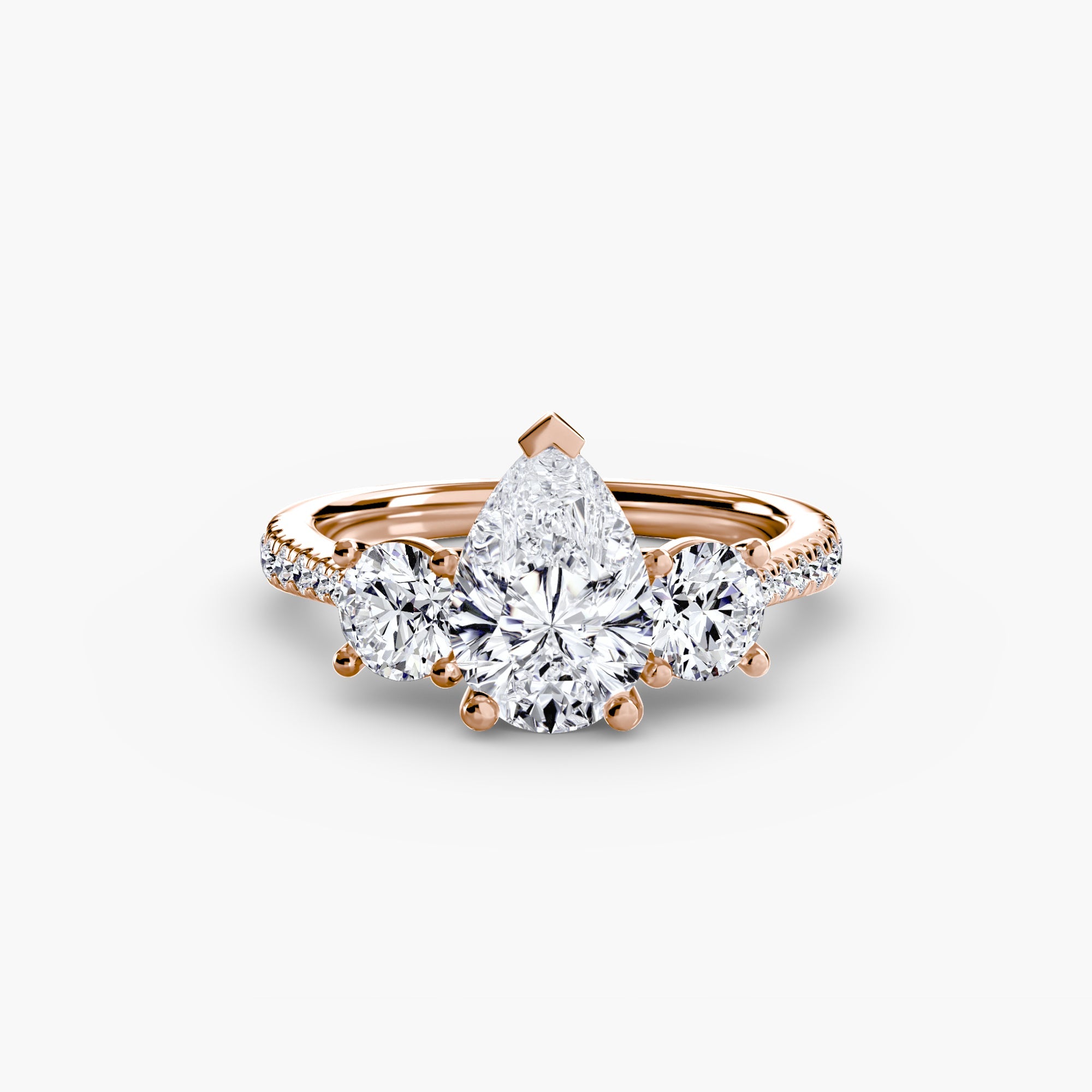 Three - Stone with Pavé Band - Jewelry by Cleo