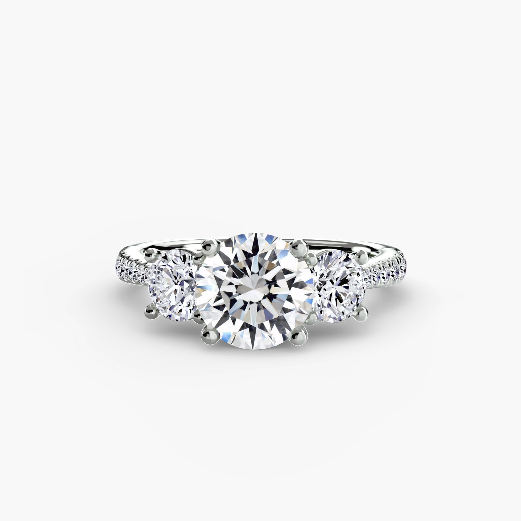 Three - Stone with Pavé Band - Jewelry by Cleo