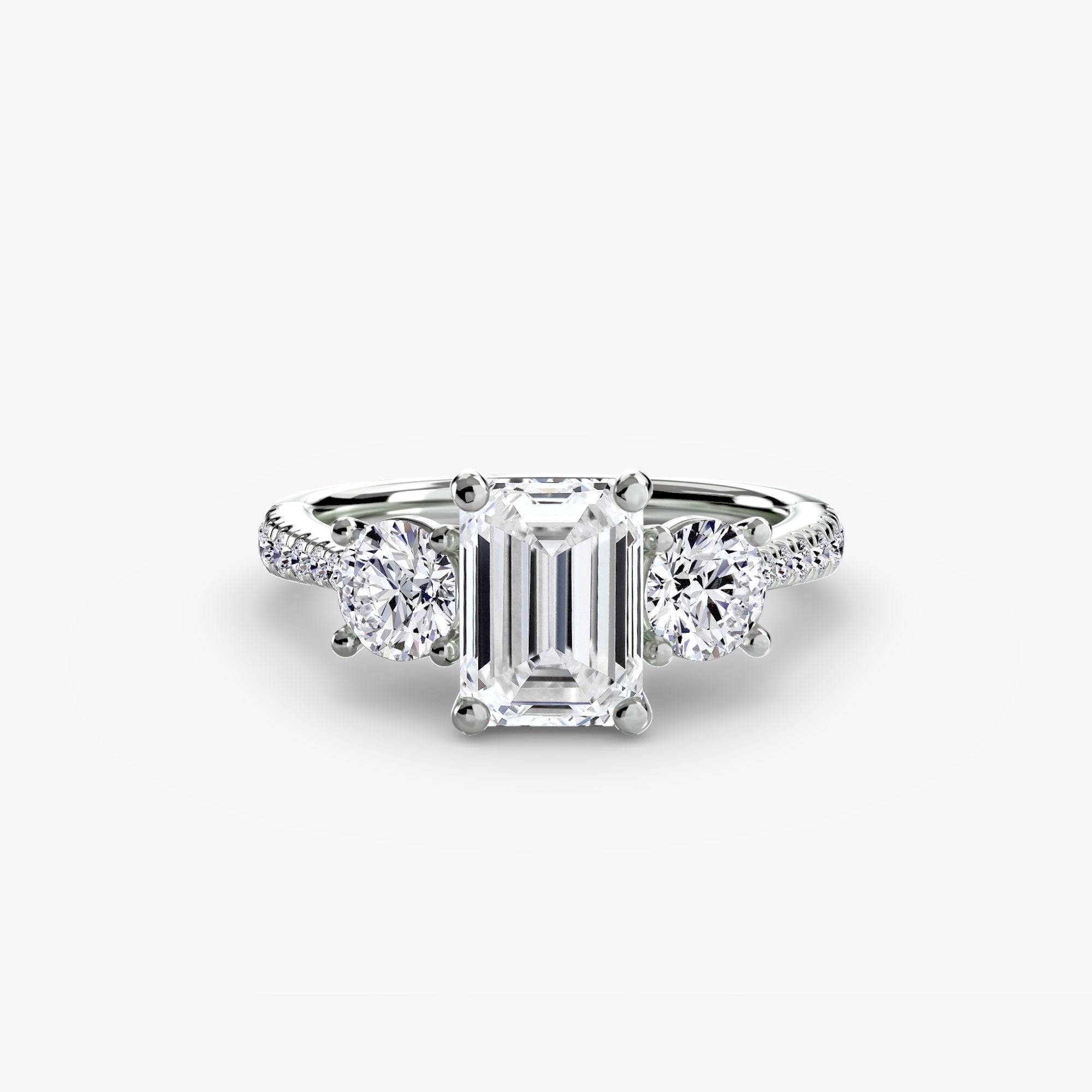 Three - Stone with Pavé Band - Jewelry by Cleo