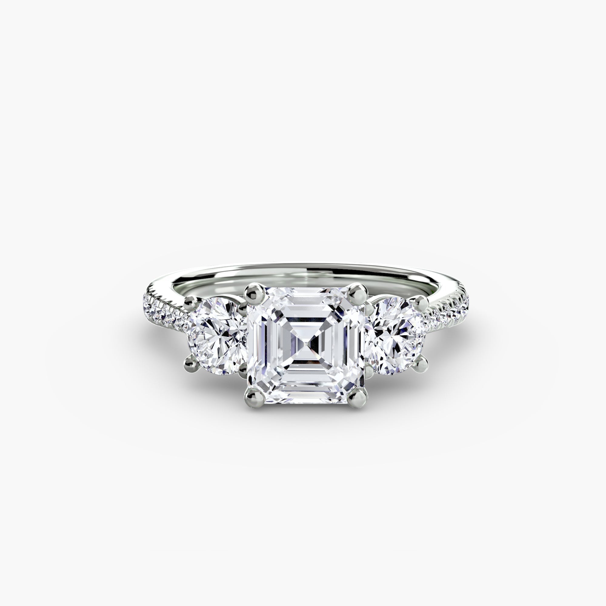 Three - Stone with Pavé Band - Jewelry by Cleo