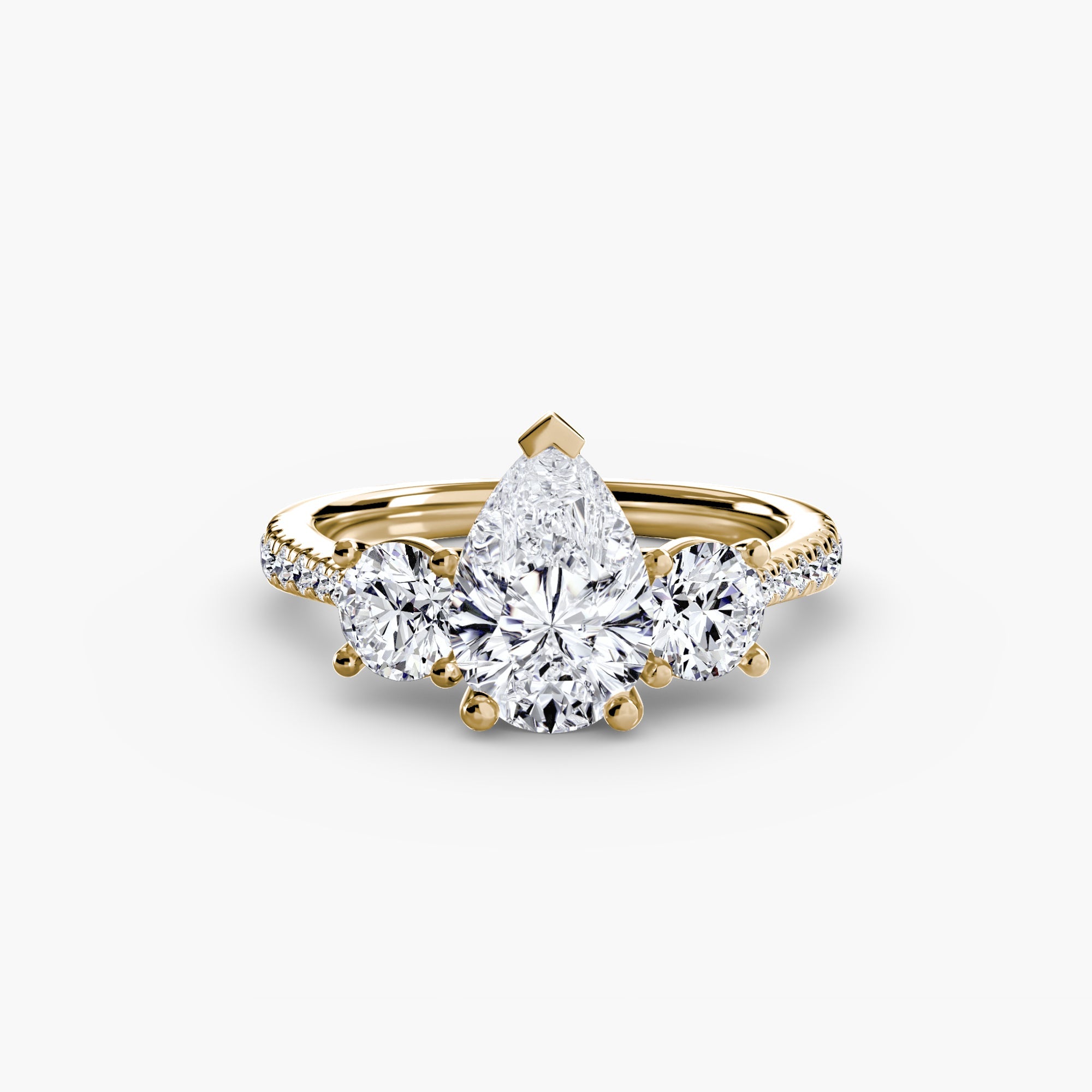 Three - Stone with Pavé Band - Jewelry by Cleo